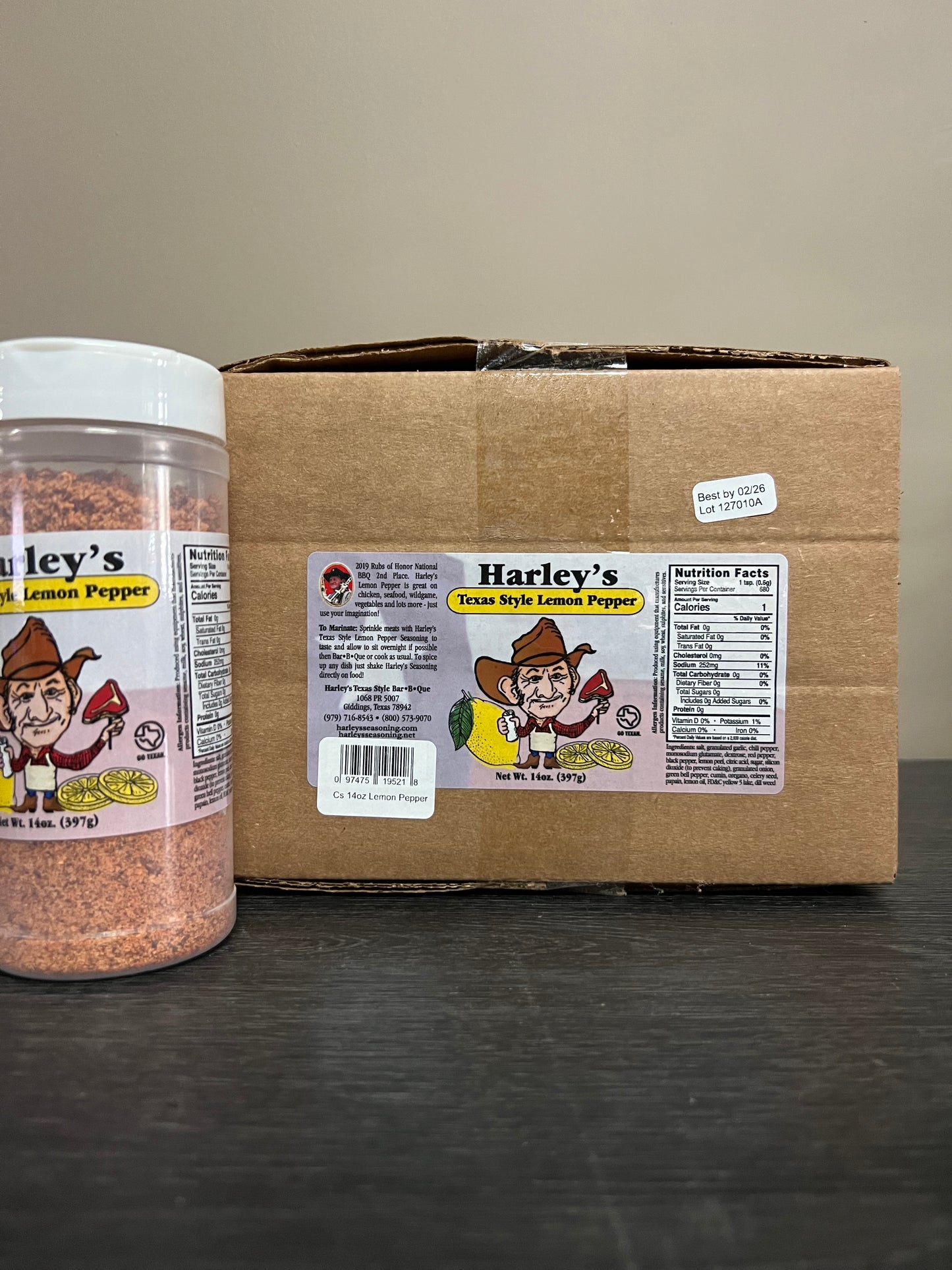 Harley's Case of 14oz Lemon Pepper Seasoning 12pac