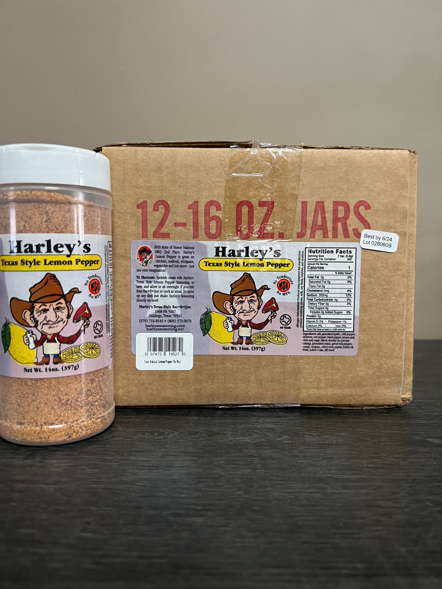 Harley's Case of 14oz Lemon Pepper No MSG 12pac