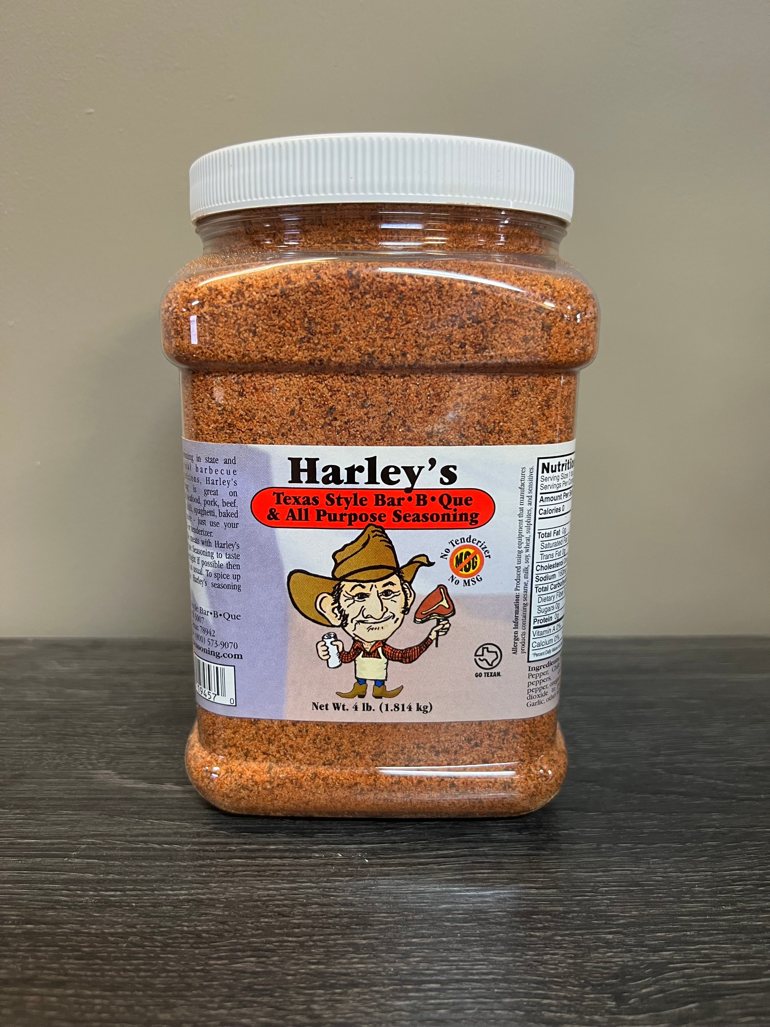 Regular Seasoning Harley's Half Gallon Regular No MSG – Harley's Texas Style BBQ Seasoning