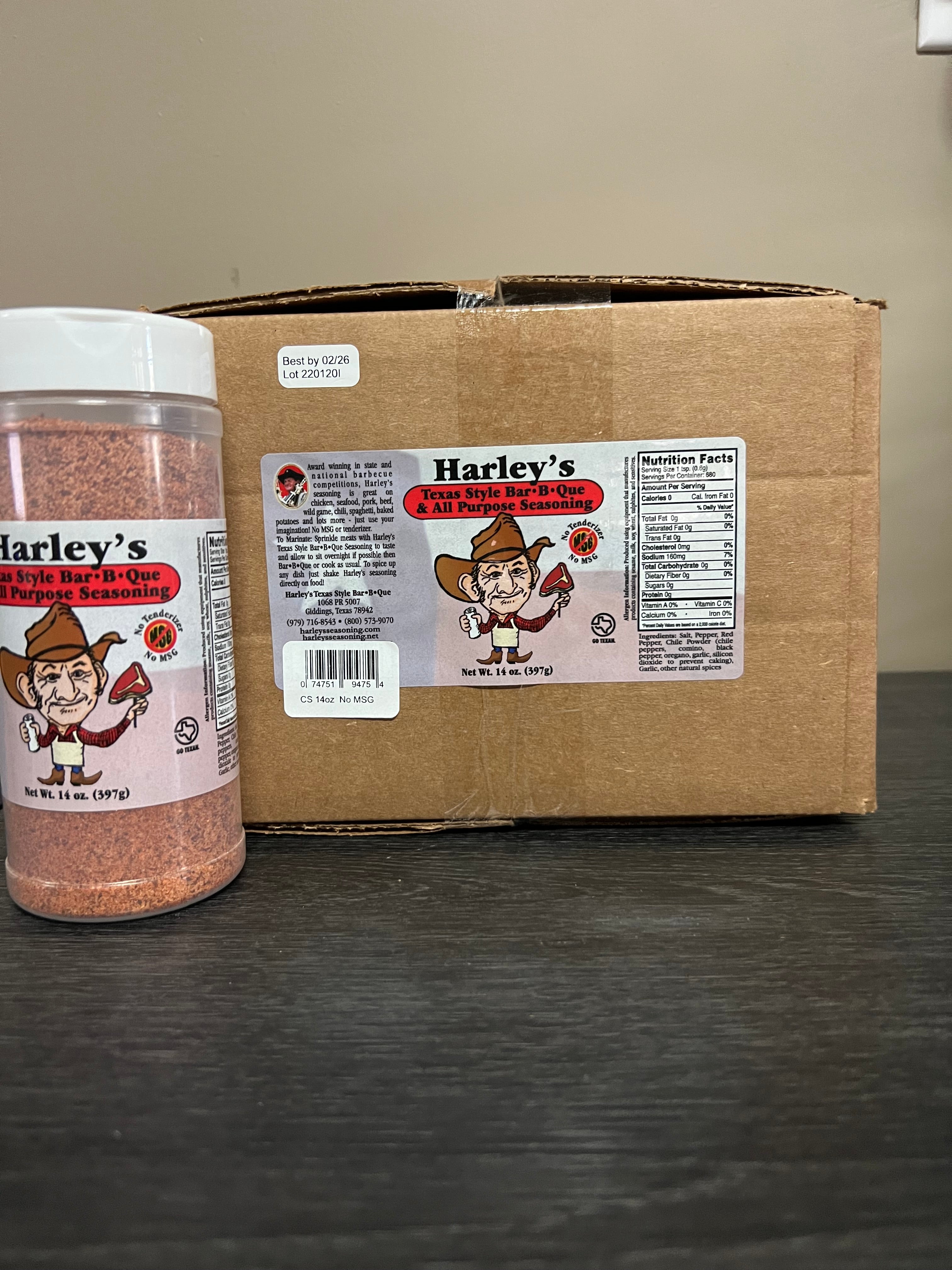 Harley's Case of 13.5oz Regular No MSG 12pac – Harley's Texas Style BBQ ...