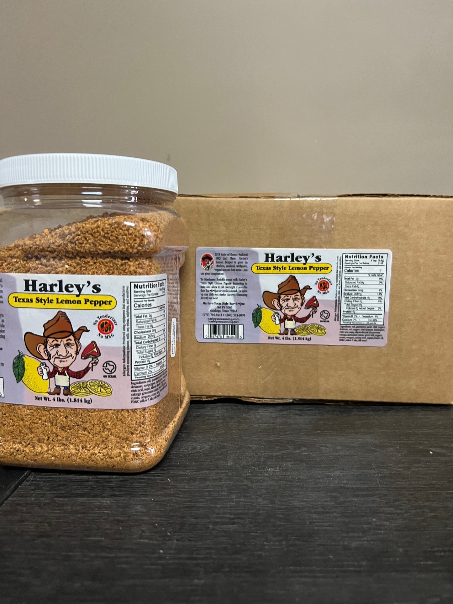 Harley's Case of 1/2 Gallon Lemon No MSG Pepper 4pac